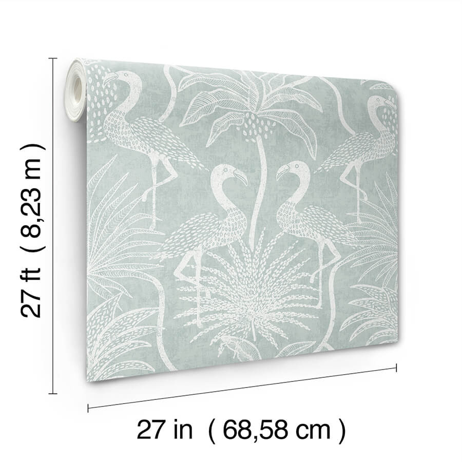 biscayne-turquoise-flamingo-beach-wallpaper-york-wallcoverings-4172-82004 - York Wallcoverings Papel pintado