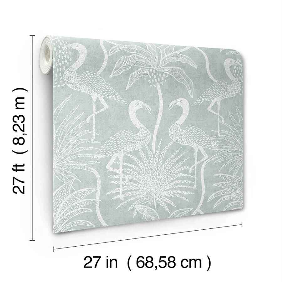 Biscayne Turquoise Flamingo Beach Wallpaper - York Wallcoverings - 4172-82004 - York Wallcoverings Wallpaper