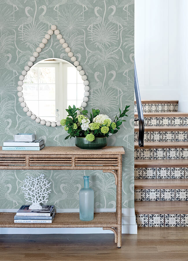 biscayne-turquoise-flamingo-beach-wallpaper-york-wallcoverings-4172-82004 - York Wallcoverings Papel pintado