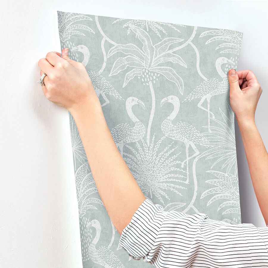 Biscayne Turquoise Flamingo Beach Wallpaper - York Wallcoverings - 4172-82004 - York Wallcoverings Wallpaper