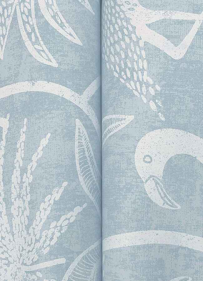 Biscayne Sky Blue Flamingo Beach Wallpaper - York Wallcoverings - 4172-82005 - York Wallcoverings Wallpaper