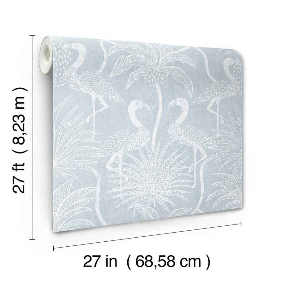 Biscayne Sky Blue Flamingo Beach Wallpaper - York Wallcoverings - 4172-82005 - York Wallcoverings Wallpaper