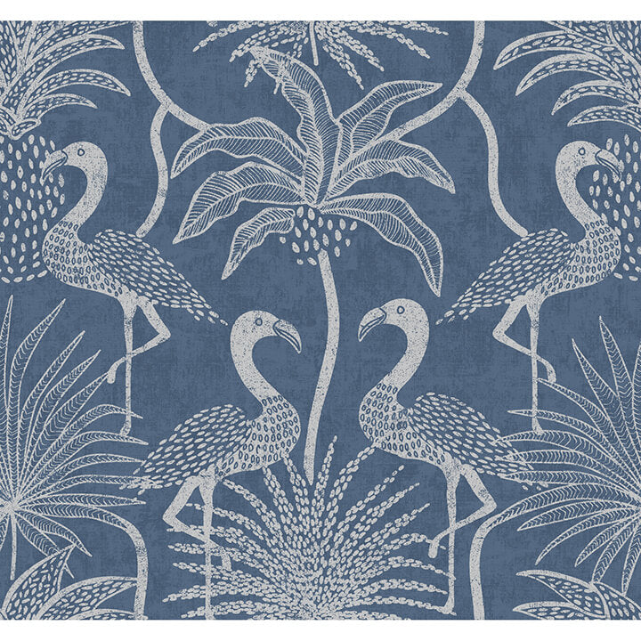 biscayne-navy-flamingo-beach-wallpaper-york-wallcoverings-4172-82006 - York Wallcoverings Papel pintado