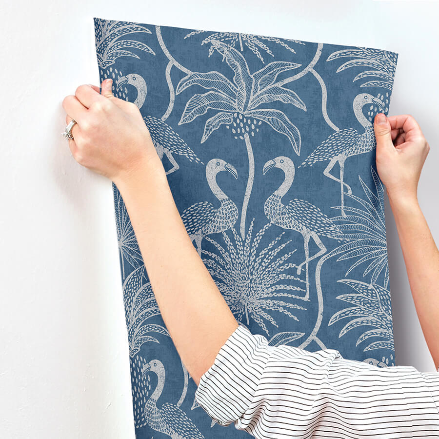 biscayne-navy-flamingo-beach-wallpaper-york-wallcoverings-4172-82006 - York Wallcoverings Papel pintado