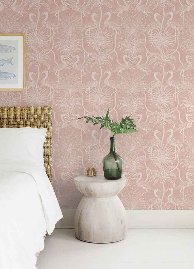 Biscayne Coral Flamingo Beach Wallpaper - York Wallcoverings - 4172-82007 - York Wallcoverings Wallpaper