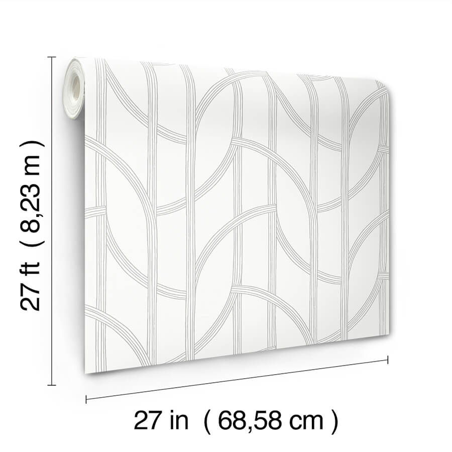 salvo-silver-curved-contours-wallpaper-york-wallcoverings-4172-82011 - York Wallcoverings Wallpaper