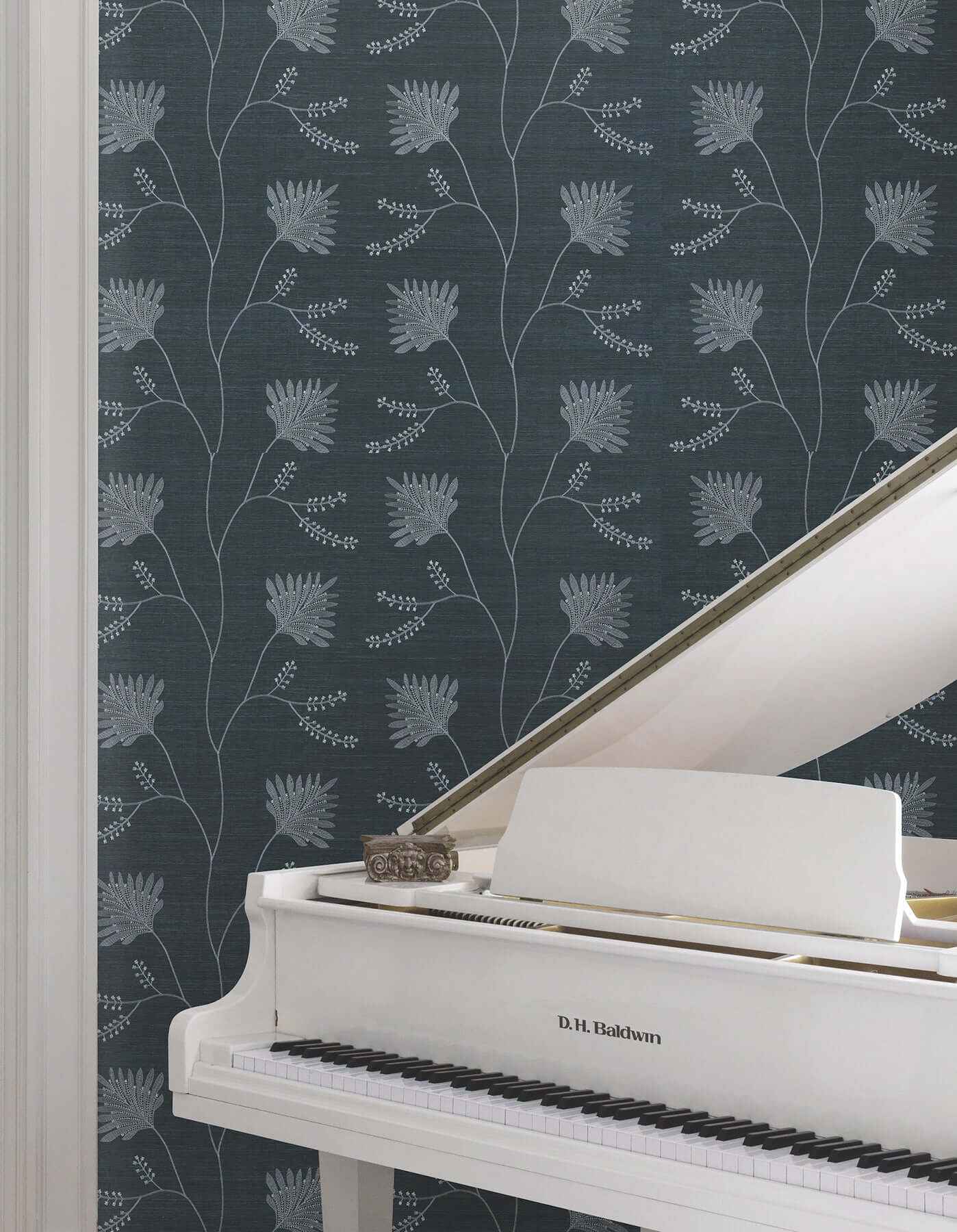 Laelynn Navy Wallpaper - York Wallcoverings - MX9608 - York Wallcoverings Wallpaper