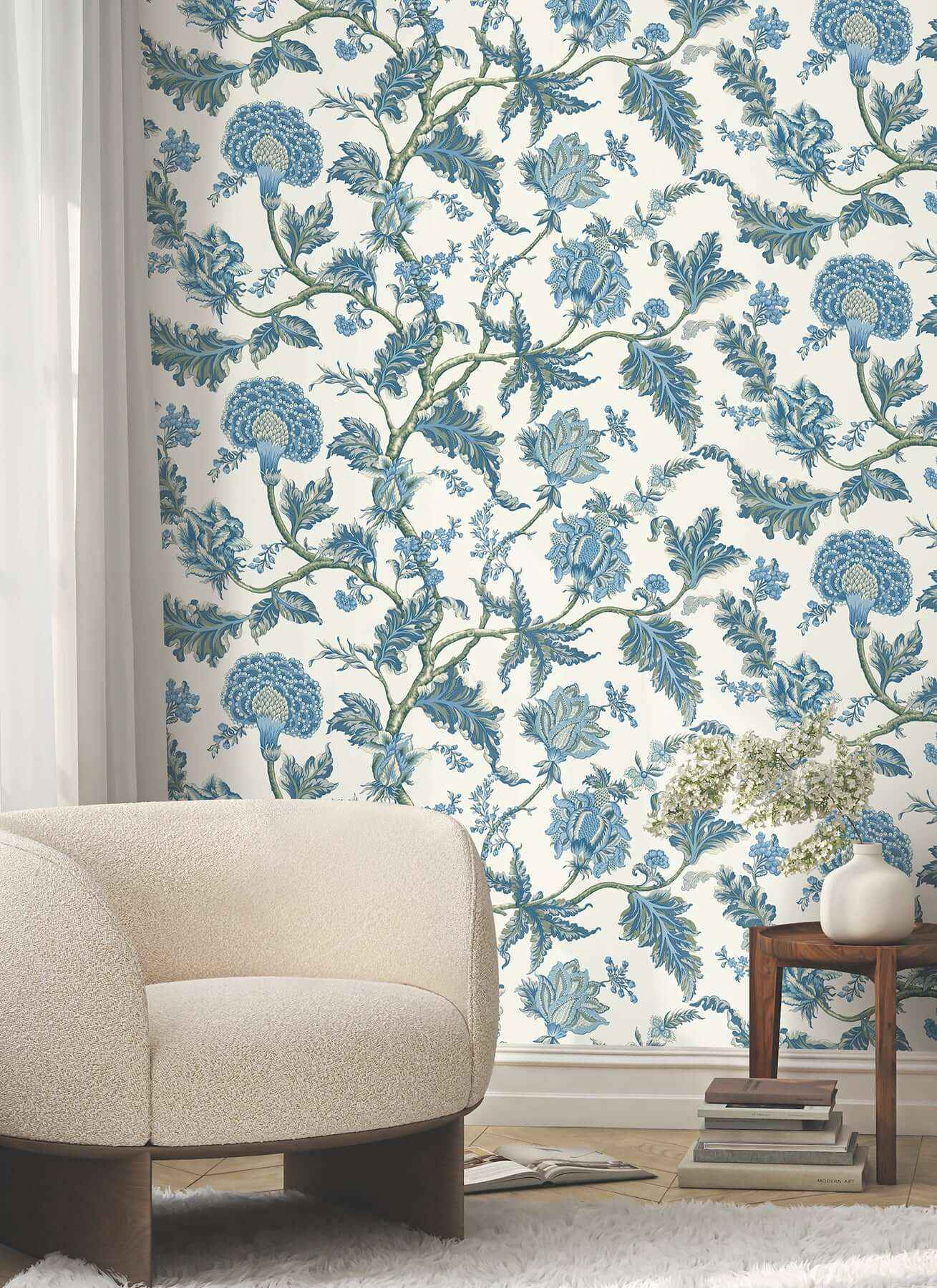 Monroe Blue Wallpaper - York Wallcoverings - MX9624W - York Wallcoverings Wallpaper