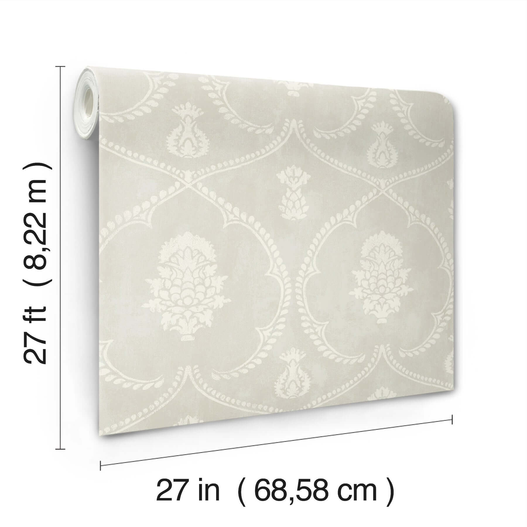royal-damask-soft-grey-wallpaper-york-wallcoverings-mx9642 - York Wallcoverings Wallpaper