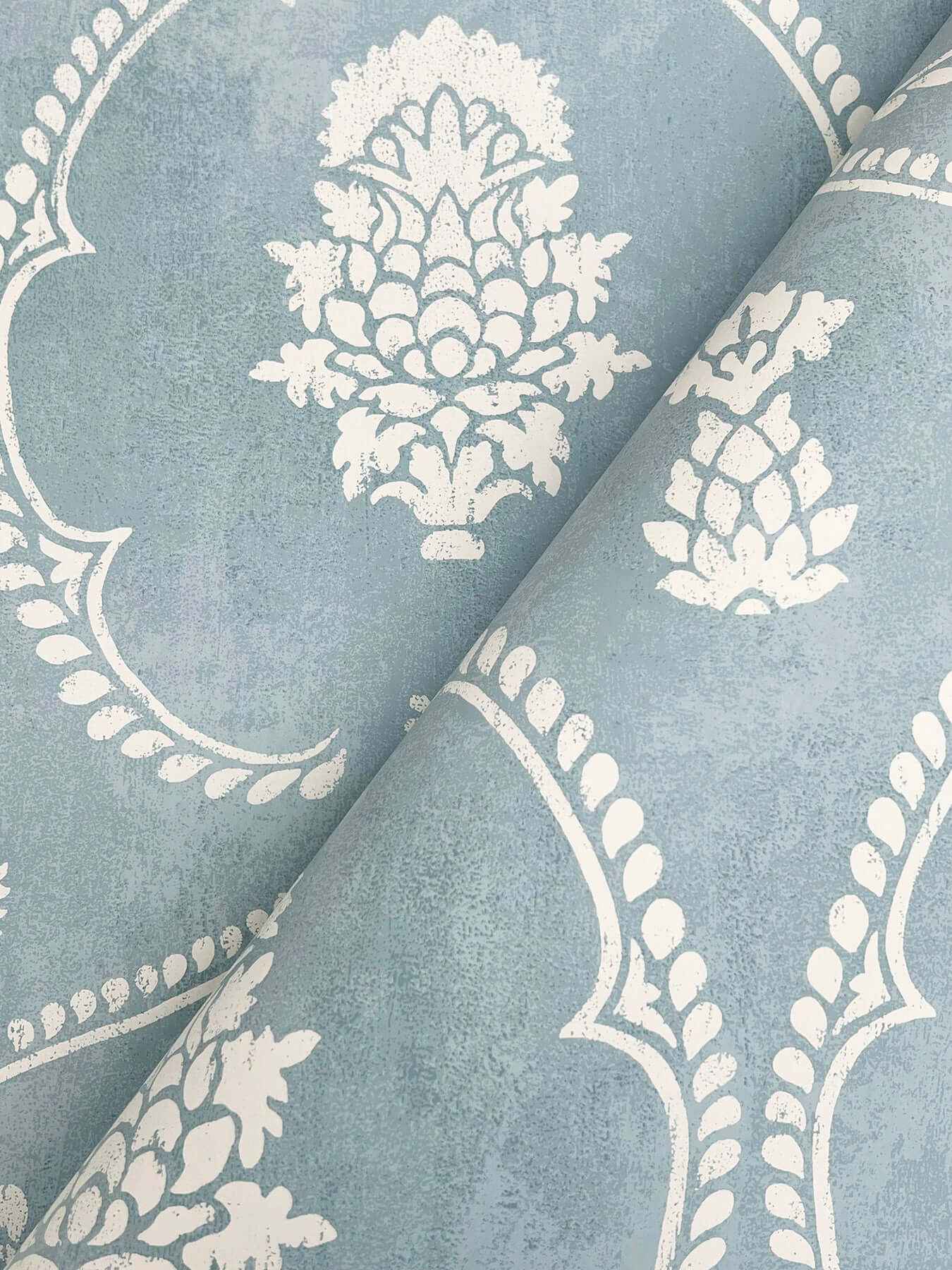 Royal Damask Blue Wallpaper - York Wallcoverings - MX9644 - York Wallcoverings Wallpaper