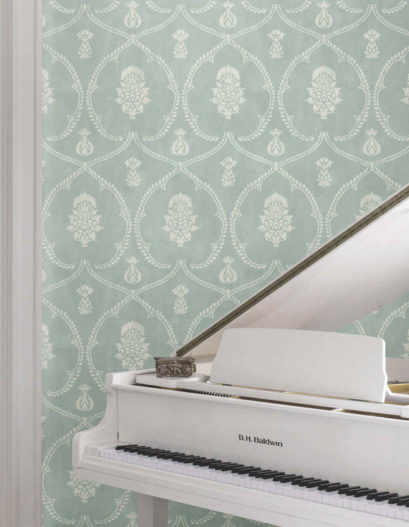 Royal Damask Jade Wallpaper - York Wallcoverings - MX9645 - York Wallcoverings Wallpaper