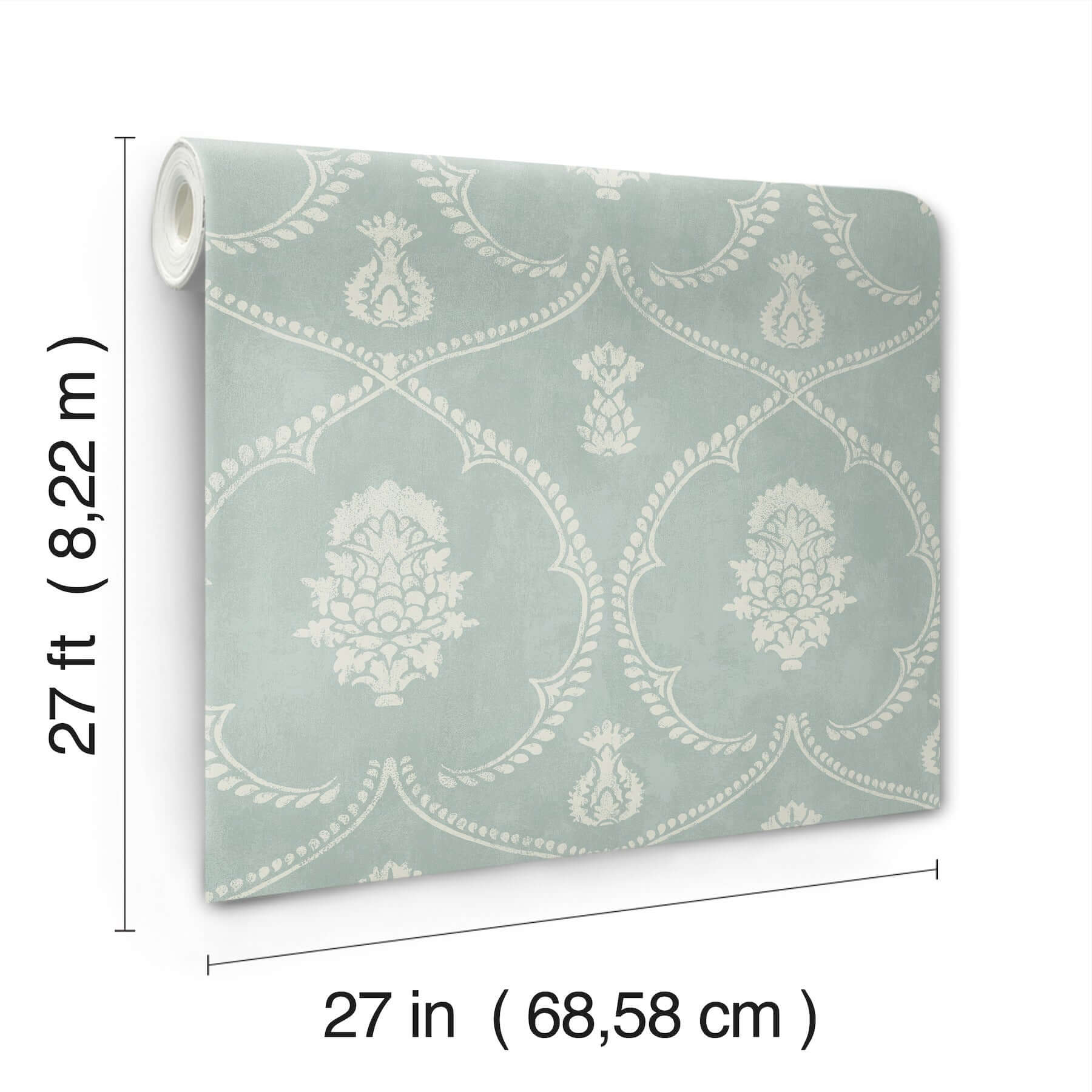 royal-damask-jade-wallpaper-york-wallcoverings-mx9645 - York Wallcoverings Wallpaper