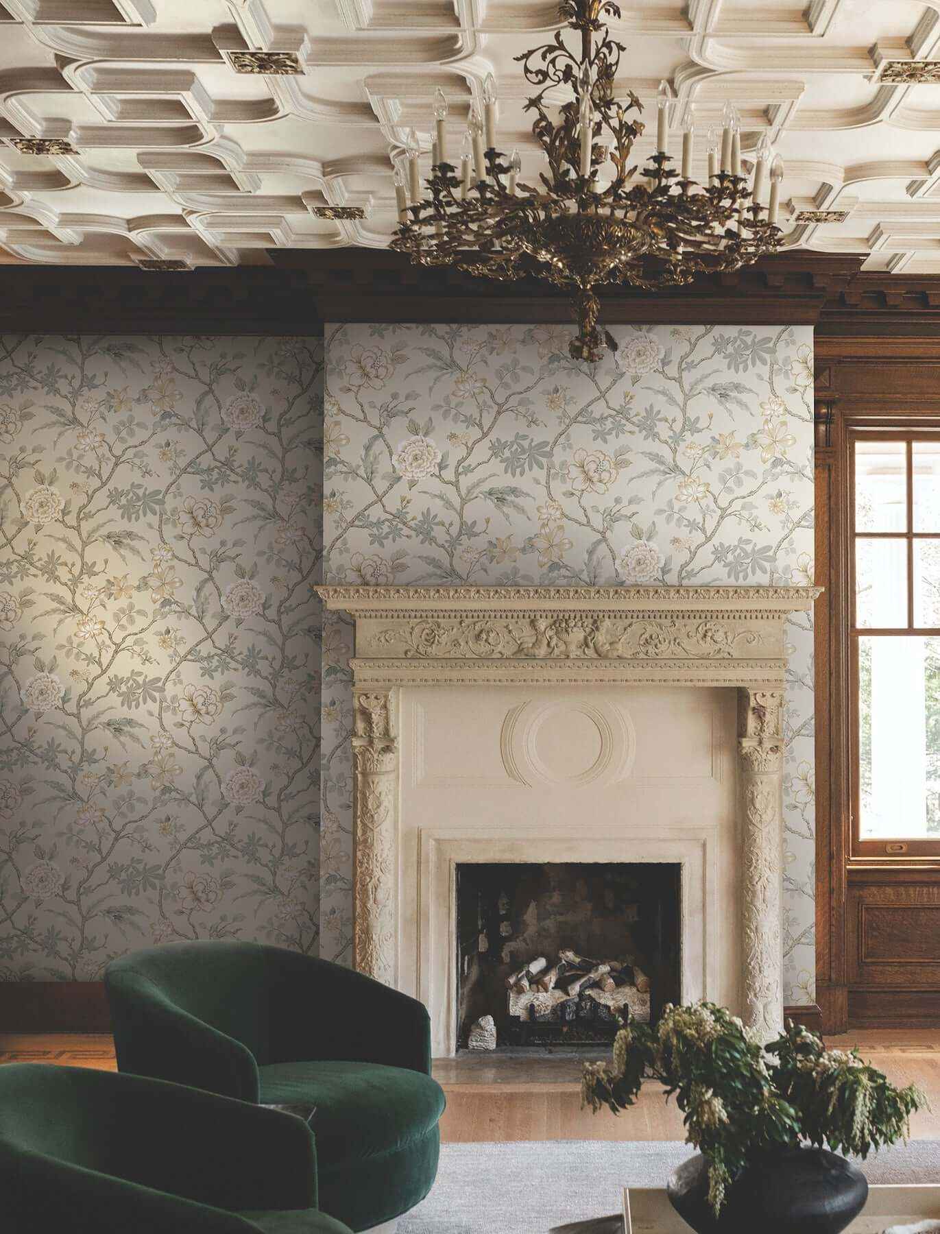 Courtyard Botanical Neutral Wallpaper - York Wallcoverings - MX9655 - York Wallcoverings Wallpaper
