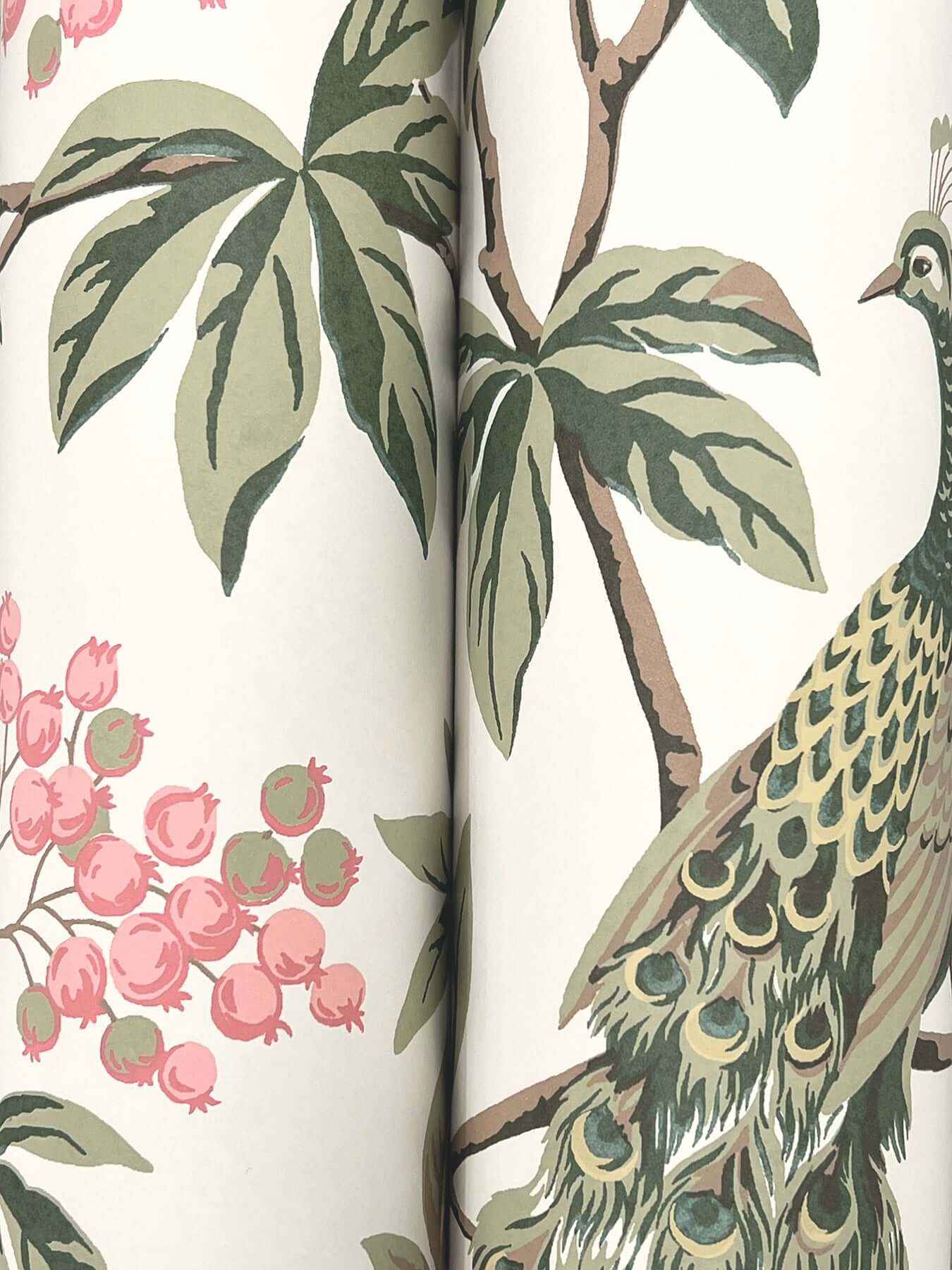 Peacock Estate Cream Wallpaper - York Wallcoverings - MX9665 - York Wallcoverings Wallpaper