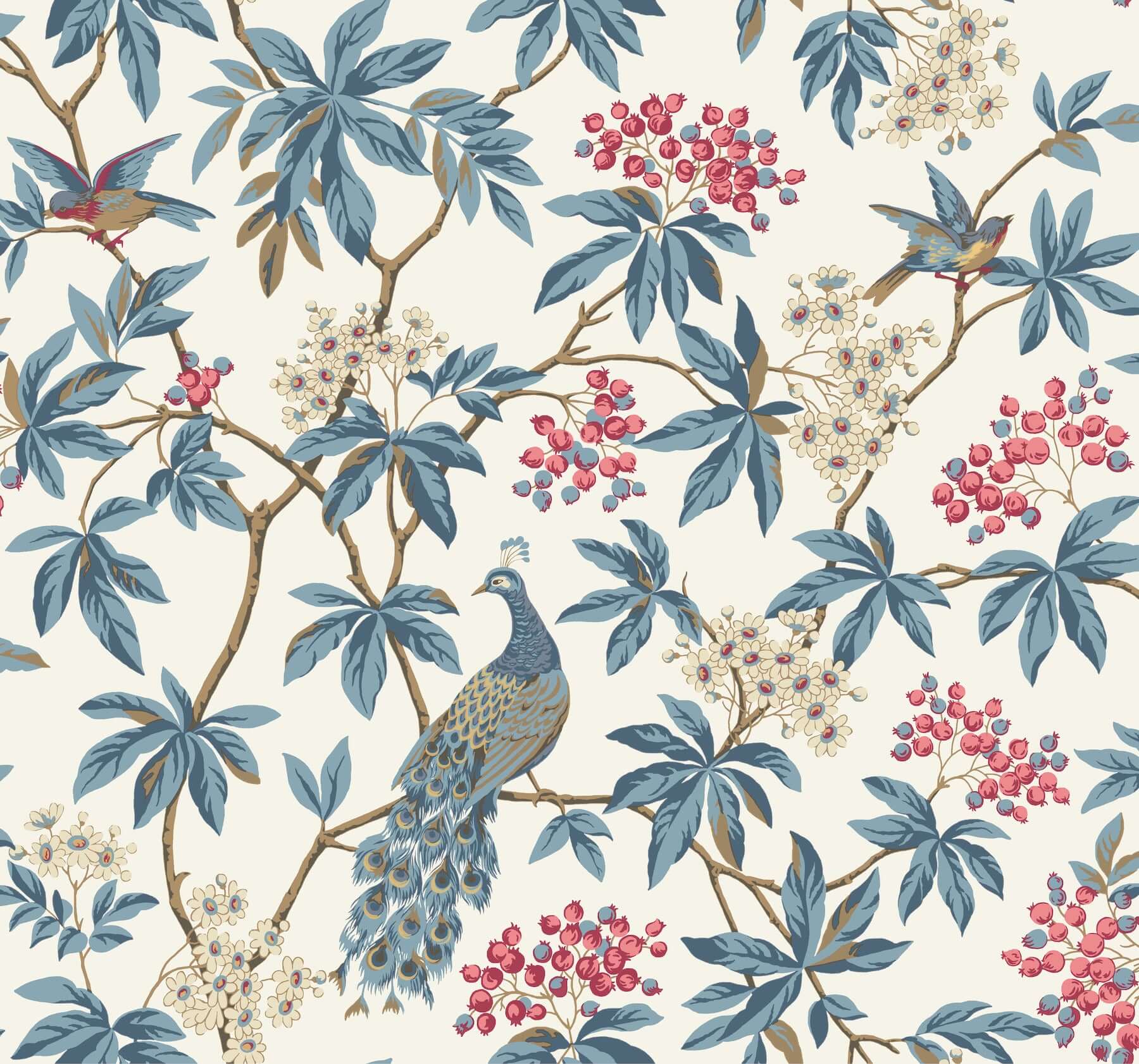 peacock-estate-white-wallpaper-york-wallcoverings-mx9666 - York Wallpaper Wallpaper