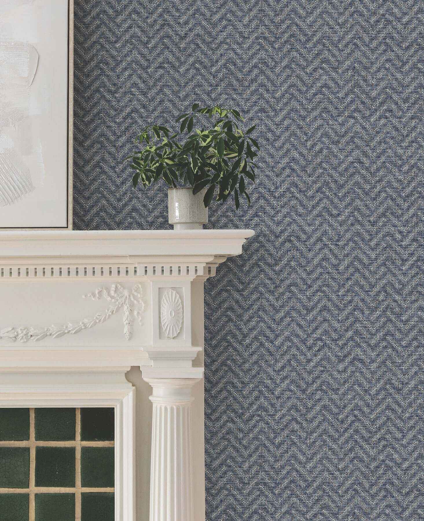 Regent Navy Wallpaper - York Wallcoverings - MX9675 - York Wallcoverings Wallpaper