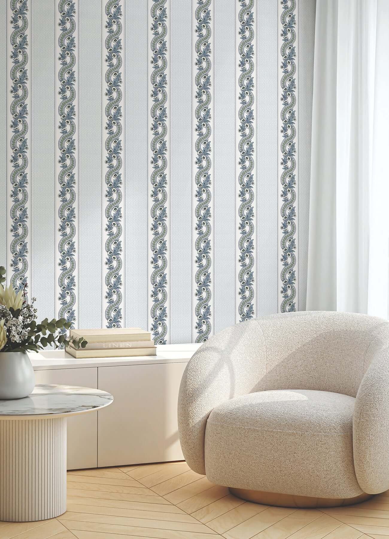 abbeys-garland-aqua-wallpaper-york-wallcoverings-mx9692 - York Wallpaper Wallpaper