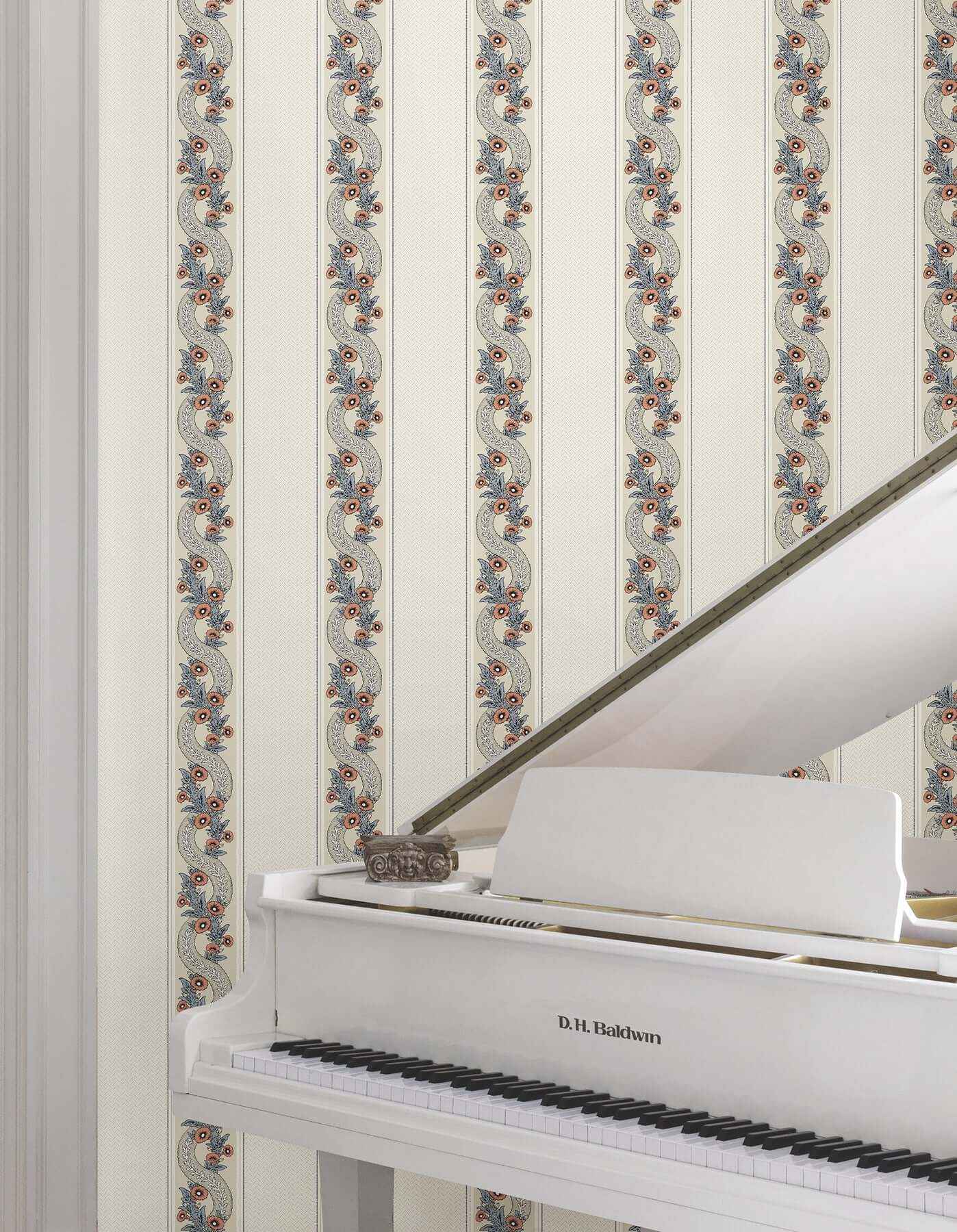 Abbey's Garland Coral Wallpaper - York Wallcoverings - MX9696 - York Wallcoverings Wallpaper