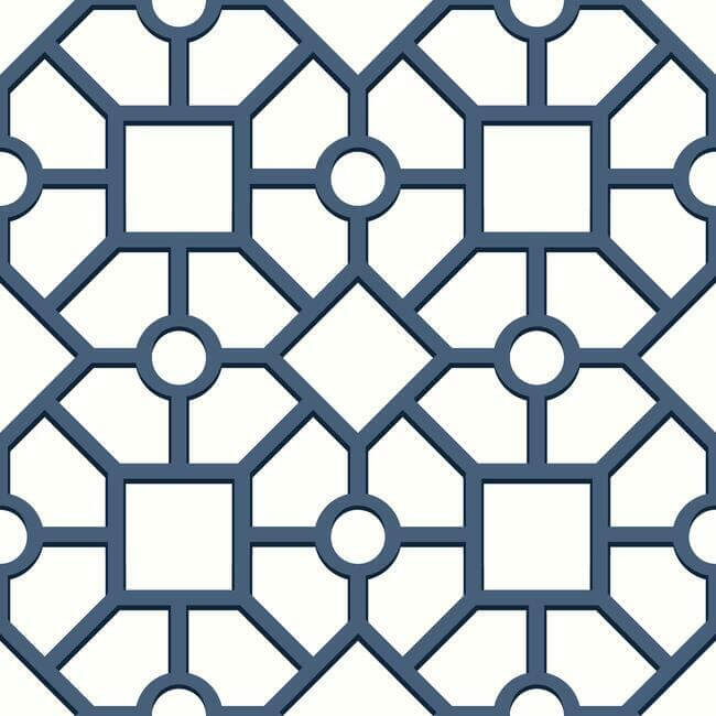 hedgerow-trellis-navy-peel-stick-wallpaper-york-wallcoverings-psw1027rl - York Wallpaper Wallpaper