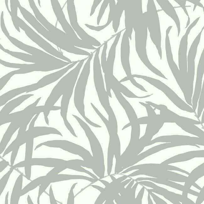 Bali Leaves Premium Peel Stick Wallpaper Grey Silver - York Wallcoverings - PSW1032RL - York Wallcoverings Wallpaper