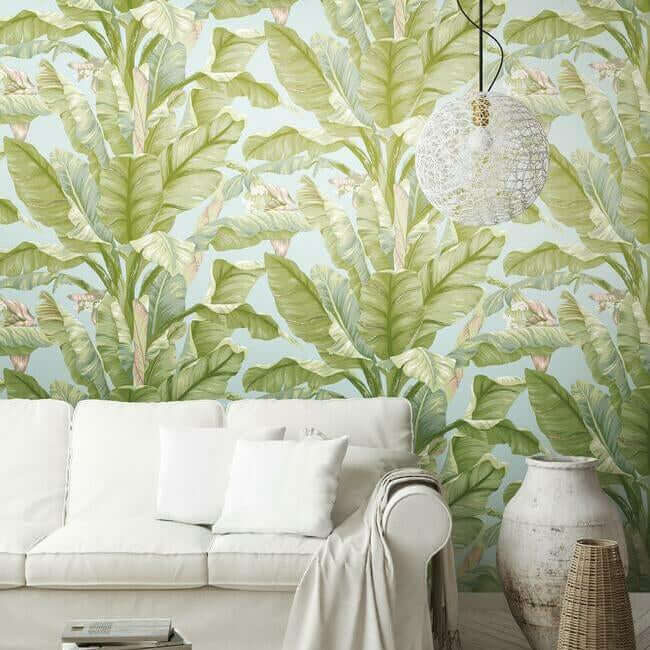 banana-leaf-blue-green-peel-stick-wallpaper-york-wallcoverings-psw1036rl - York Wallpaper Wallpaper