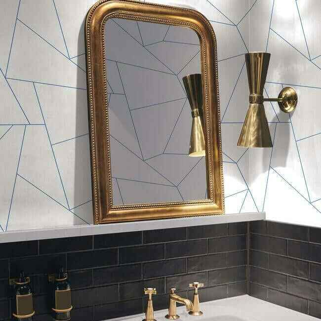 Factured Prism White & Blue Peel & Stick Wallpaper - York Wallcoverings - PSW1234RL