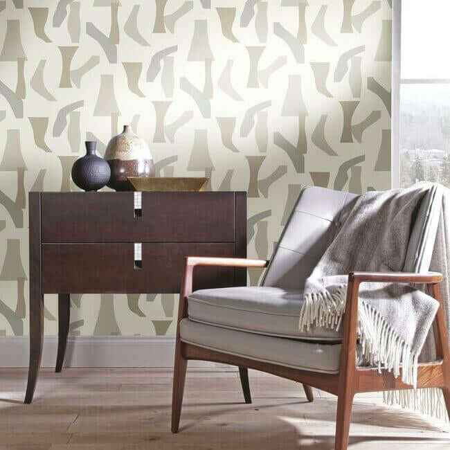 Modernist Neutral Peel & Stick Wallpaper - York Wallcoverings - PSW1056RL