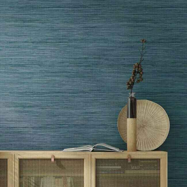 Bahia Grass Navy Peel & Stick Wallpaper - York Wallcoverings - PSW1136RL - York Wallcoverings Wallpaper