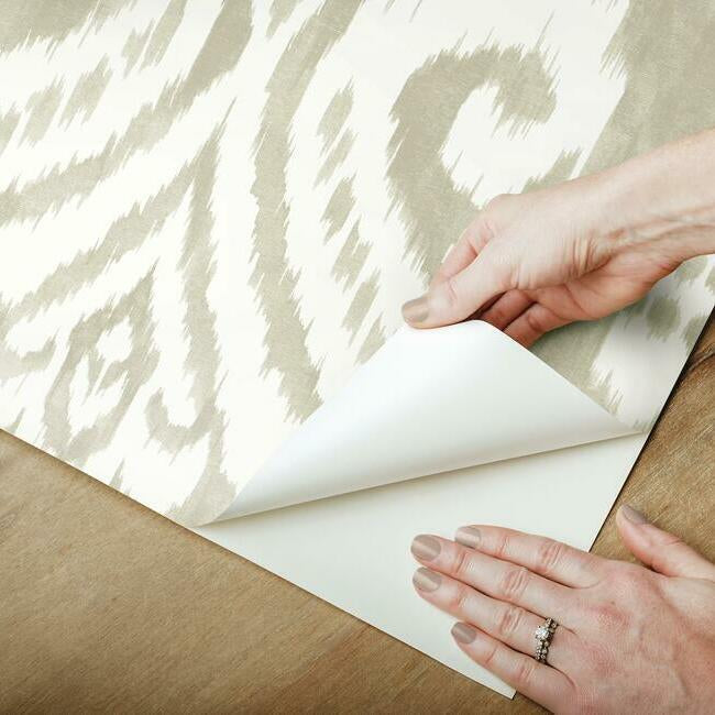 hawthorne-ikat-premium-peel-stick-wallpaper-linen-york-wallcoverings-psw1144rl - York Wallcoverings Wallpaper