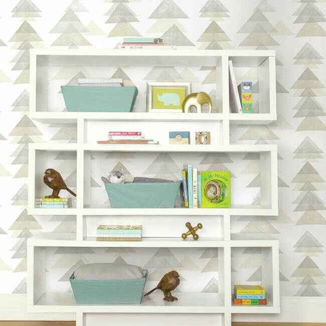 Triangles Neutral Peel & Stick Wallpaper - York Wallcoverings - PSW1191RL