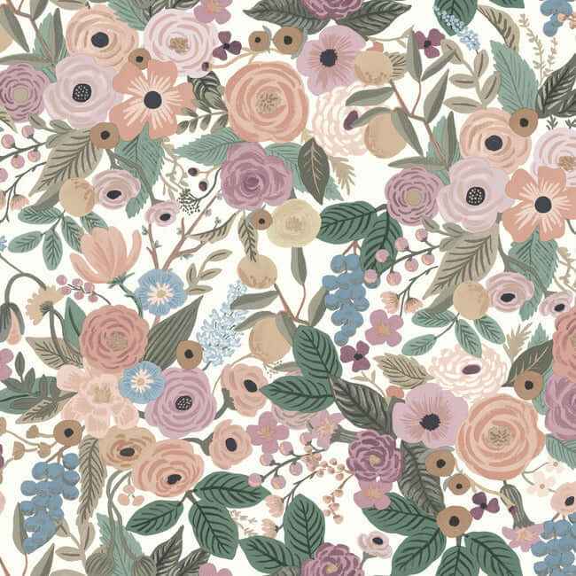 Garden Party Blush Multi Peel & Stick Wallpaper - York Wallcoverings - PSW1483RL - York Wallcoverings Wallpaper