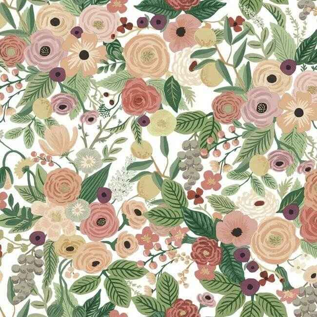 Garden Party Burgundy Peel & Stick Wallpaper - York Wallcoverings - PSW1203RL