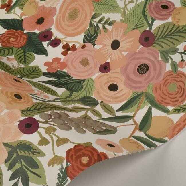 Garden Party Burgundy Peel & Stick Wallpaper - York Wallcoverings - PSW1203RL - York Wallcoverings Wallpaper