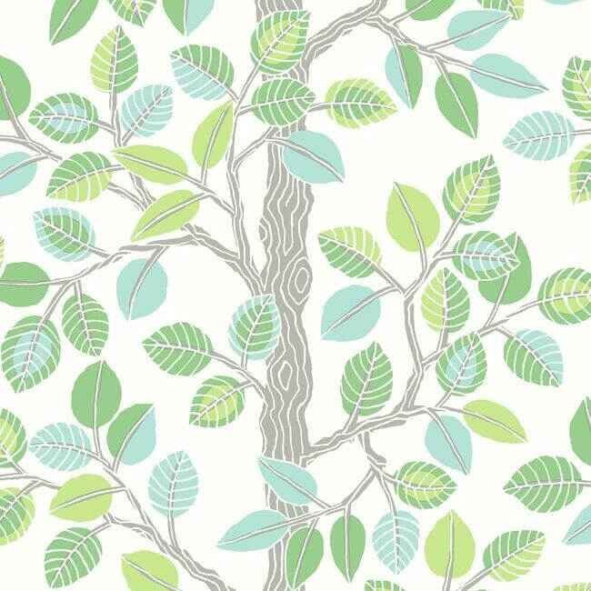 Forest Leaves Premium Peel Stick Wallpaper Greens - York Wallcoverings - PSW1209RL
