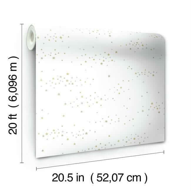 starlight-star-bright-premium-peel-stick-wallpaper-silvergoldglint-york-wallcoverings-psw1204rl - York Wallcoverings Wallpaper