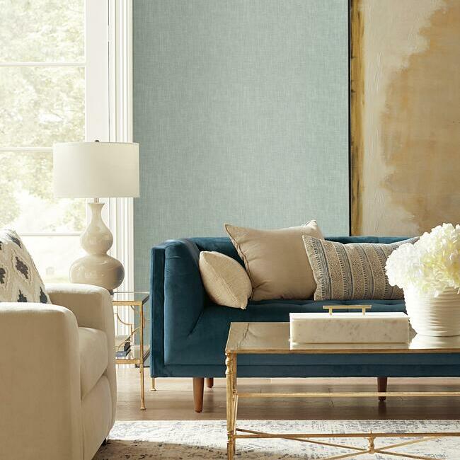 reed-basket-premium-peel-stick-wallpaper-aqua-york-wallcoverings-psw1285rl - York Wallcoverings Wallpaper
