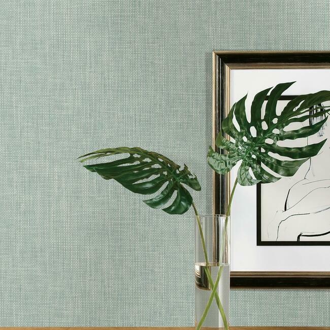 reed-basket-premium-peel-stick-wallpaper-aqua-york-wallcoverings-psw1285rl - York Wallcoverings Wallpaper