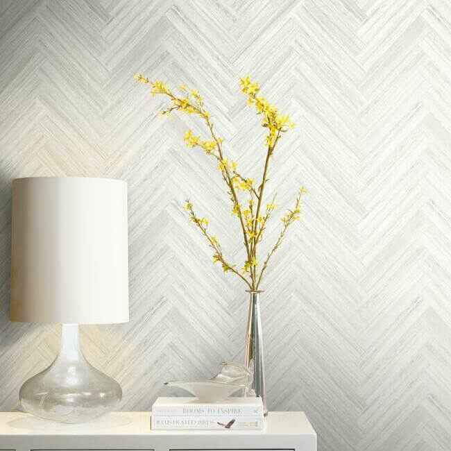 Hermosa Herringbone Beige Peel & Stick Wallpaper - York Wallcoverings - PSW1287RL - York Wallcoverings Wallpaper