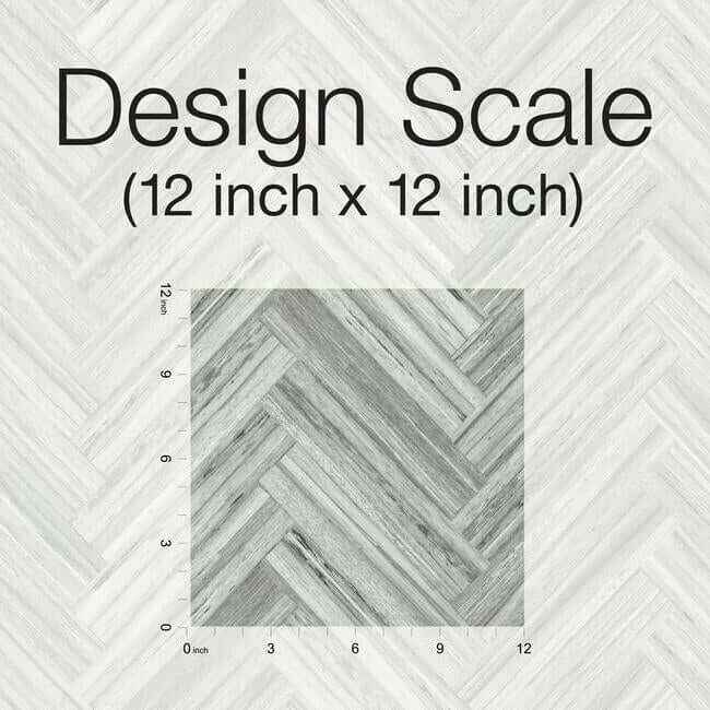 Hermosa Herringbone Grey Peel & Stick Wallpaper - York Wallcoverings - PSW1288RL - York Wallcoverings Papel pintado