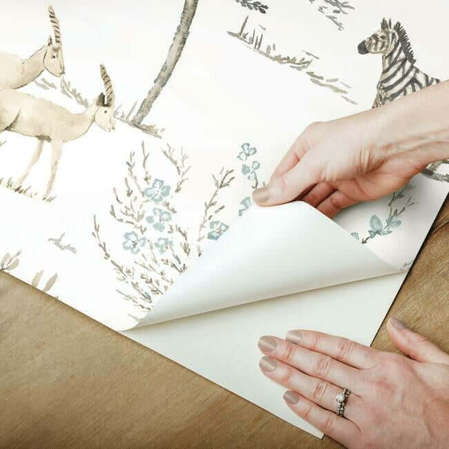 on-the-savanna-neutral-peel-stick-wallpaper-york-wallcoverings-psw1212rl - York Wallpaper Wallpaper
