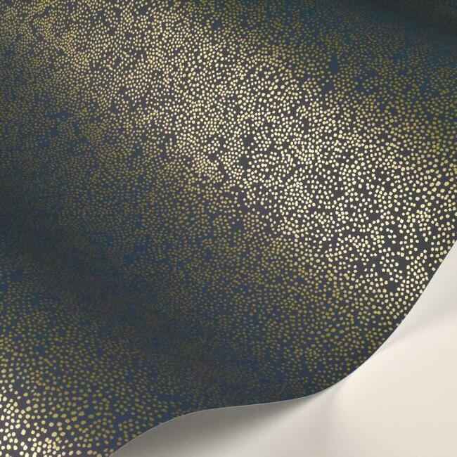 Champagne Dots Gold & Navy Wallpaper - York Wallcoverings - RI5113 - York Wallcoverings Wallpaper
