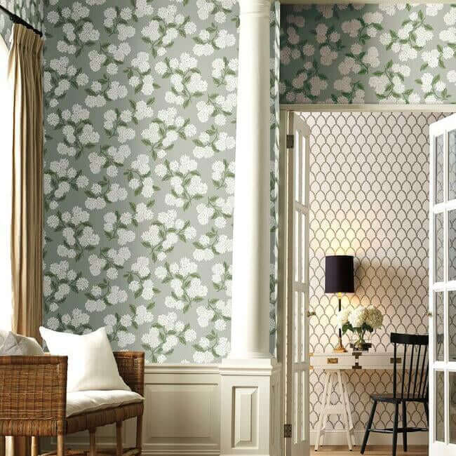 hydrangea-grey-wallpaper-york-wallcoverings-ri5144 - York Wallpaper Wallpaper