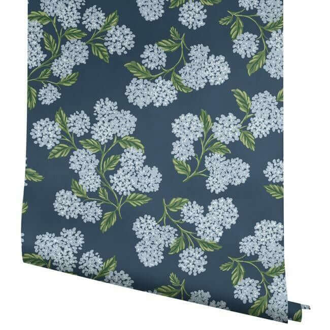 hydrangea-navy-wallpaper-york-wallcoverings-ri5142 - York Wallpaper Wallpaper