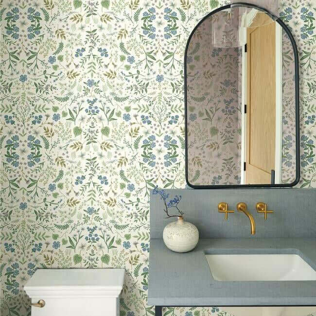 wildwood-blue-green-wallpaper-york-wallcoverings-ri5155 - York Wallpaper Wallpaper