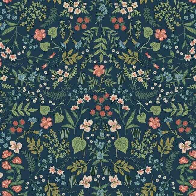 Wildwood Navy Wallpaper - York Wallcoverings - RI5154