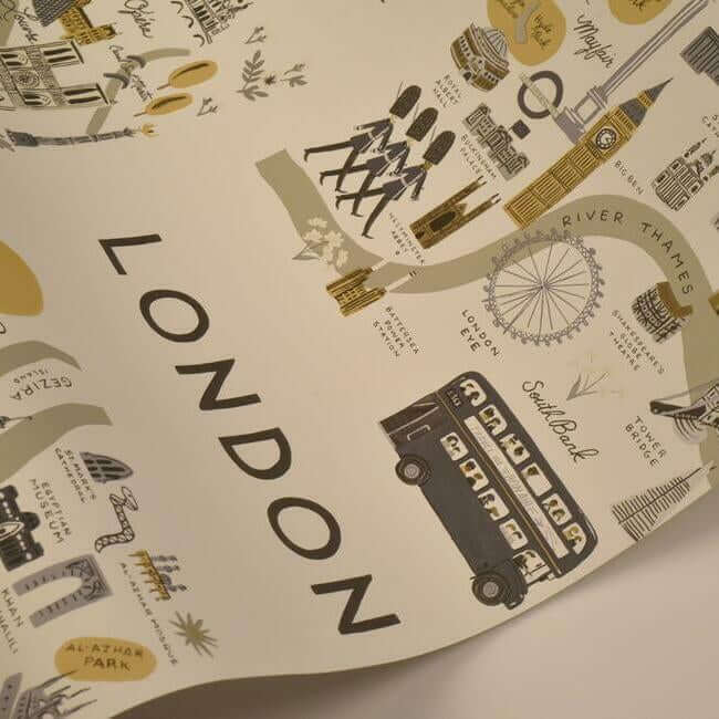 city-maps-wallpaper-grey-gold-york-wallcoverings-ri5161 - York Wallcoverings Wallpaper