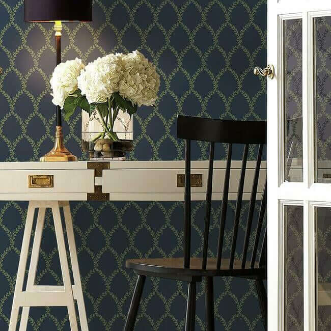 laurel-navy-wallpaper-york-wallcoverings-ri5179 - York Wallpaper Wallpaper