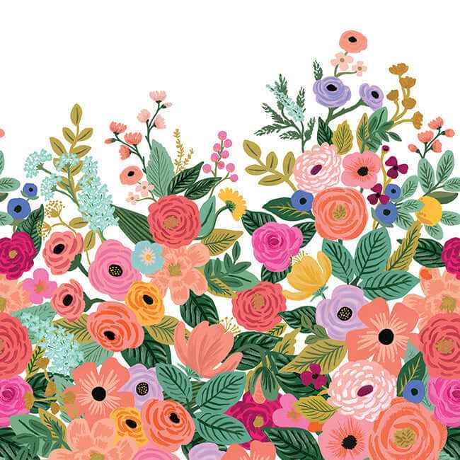 Garden Party Bright Pink Wall Mural - York Wallcoverings - RI5190M