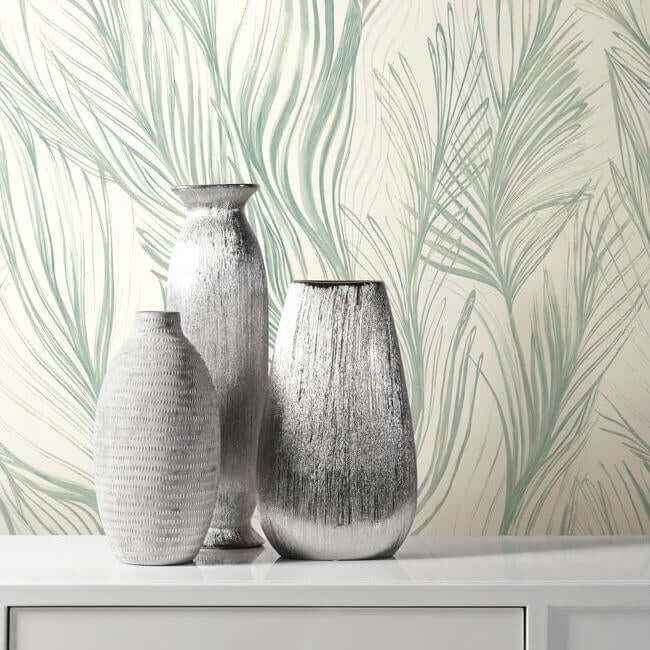 Peaceful Plume Light Blue Wallpaper - York Wallcoverings - NA0501 - York Wallcoverings Wallpaper