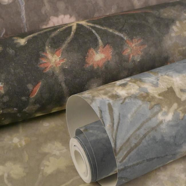 botanical-fantasy-wallpaper-dark-grey-purple-york-wallcoverings-na0544 - York Wallcoverings Wallpaper